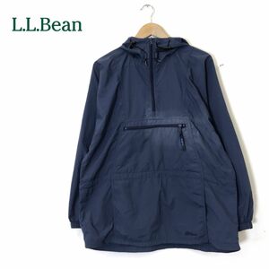 G692-N◆old◆ L.L.Bean エルエルビーン アノラックパーカー ハーフジップ 大きめ ◆ sizeM ネイビー 紺 ナイロン100 古着