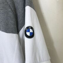 G605-N◆良品◆ PUMA BMW プーマ パーカー フーディー フルジップ ロゴ トップス ◆ sizeL グレー ホワイト コットン100_画像6
