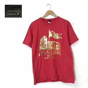 G601-N◆ 水樹奈々 NANA MIZUKI LIVE FIGHTER RED SIDE 2008 半袖Tシャツ ライブT カットソー ◆sizeL レッド 赤 コットン 公式グッズ