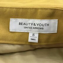 G483-R◆日本製 BEAUTY & YOUTH UNITED ARROWS ビューティーアンドユース ミモレ丈スカート◆サイズS レディース 春夏 イエロー ミドル_画像4