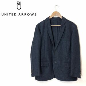 G934-U-N◆UNITED ARROWS ユナイテッドアローズ テーラードジャケット やわらか素材 ポケット有り 紳士◆size L ネイビー ポリエステル