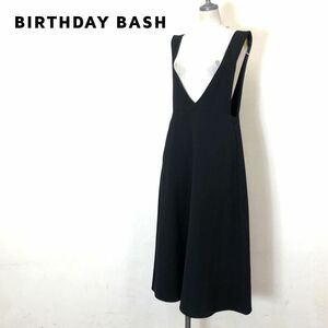 G1009-O◆良品◆ BIRTHDAY BASH バースデーバッシュ ジャンパースカート ジャンスカ ワンピース ノースリーブ ロング◆sizeF ブラック 黒