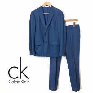 G988-F-S◆ Calvin Klein カルバンクライン セットアップ スーツ シングル テーラードジャケット スラックス ◆ 36 ポリ リネン 古着 通年