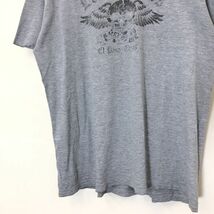 G971-F◆ Los Diablos ロスディアブロス 半袖 バンドTシャツ カットソー ロゴプリント ◆ コットン グレー 古着 メンズ ユニセックス 春夏_画像4