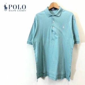 G852-F◆ POLO RALPH LAUREN ポロラルフローレン 半袖ポロシャツ カットソー ◆ sizeL コットン100 グリーン 古着 メンズ 春夏