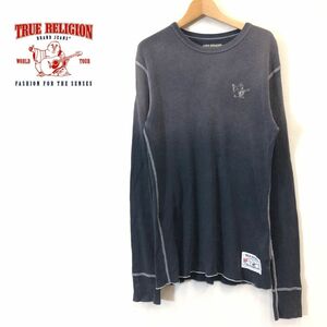 G846-F◆ TRUE RELIGION トゥルーレリジョン サーマルカットソー トップス USA製 ◆ size2 コットン100 ブラック 古着 メンズ 春