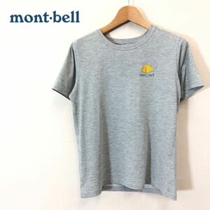 G767-F◆ mont bell モンベル WIC.T 山の道具 半袖Tシャツ カットソー プリント ◆ sizeM ポリエステル100 グレー 古着 レディース 春夏