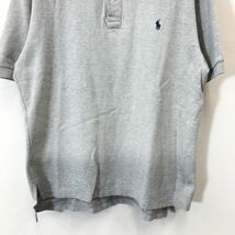 G762-F◆ POLO RALPH LAUREN ポロラルフローレン 半袖ポロシャツ カットソー トップス ◆ sizeM コットン100 グレー 古着 メンズ 春夏_画像4