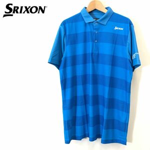 G740-F◆ 美品 ◆ SRIXON スリクソン 半袖ポロシャツ ゴルフウェア トップス ◆ sizeLL ポリエステル100 ブルー 古着 メンズ 春夏