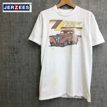 G645-F-N◆ 90s ◆ old ◆ JERZEES ジャージーズ 半袖Tシャツ カットソー プリント USA製 ◆ sizeS コットン100 ホワイト 古着 メンズ 春夏_画像1