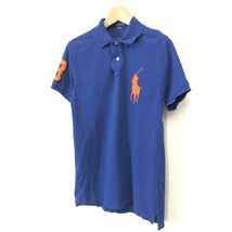 G559-F◆ POLO RALPH LAUREN ポロラルフローレン 半袖ポロシャツ カットソー ◆ sizeS コットン100 ブルー 古着 メンズ 春夏_画像5