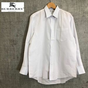 G415-F-N* 90s * old * burberrys Burberry рубашка с длинным рукавом tops * size42-82 хлопок linen голубой б/у одежда мужской весна 