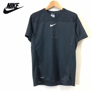 G388-F◆ NIKE ナイキ 半袖Tシャツ カットソー ロゴプリント トップス ◆ sizeM ポリエステル100 ブラック 古着 メンズ 春夏