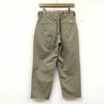 G711-K◆green label relaxing×Dickies グリーンレーベルリラクシング×ディッキーズ チノパンツ◆size30 ベージュ タック カットオフ_画像4