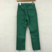 G435-W◆ZARA ザラ カラーデニム ストレート 裾きりっぱなしデザイン カジュアル 派手 ビビッドカラー レディース◆size:EUR 34 グリーン系_画像6