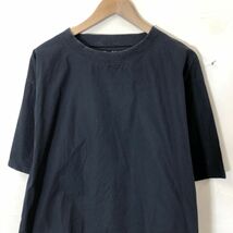 G882-T◆無印良品 ムジルシリョウヒン 半袖Tシャツ クルーネック リブ プルオーバー◆sizeS-M ブラック メンズ トップス コットン100_画像3