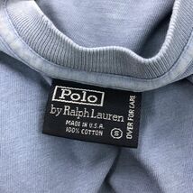 G1113-F◆ old ◆ USA製 ◆ POLO RALPH LAUREN ポロラルフローレン 半袖Tシャツ カットソー ◆ sizeS コットン100 ブルー 古着 メンズ 春夏_画像7