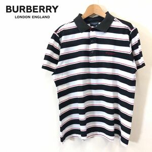 G1615-F-N* BURBERRY GOLF Burberry Golf рубашка-поло с коротким рукавом окантовка * sizeLL хлопок полиэстер многоцветный б/у одежда мужской весна лето 