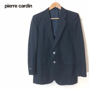 G1552-F-N◆ Pierre Cardin ピエールカルダン テーラードジャケット シングル 背抜き ◆ sizeA4 ウール モヘヤ ネイビー 古着 メンズ 通年