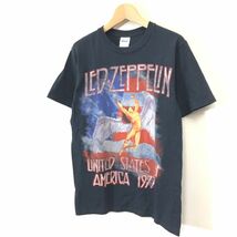 G1539-F-N◆ old ◆ LED ZEPPELIN レッドツェッペリン 半袖バンドTシャツ カットソー プリント ◆ sizeS コットン100 ブラック 古着 メンズ_画像5