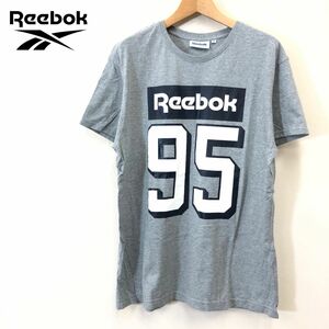 G1525-F-N◆ Reebok リーボック 半袖Tシャツ カットソー ロゴプリント トップス ◆ sizeO コットン100 グレー 古着 メンズ 春夏