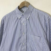 G1269-N◆ BrooksBrothers ブルックスブラザーズ 長袖シャツ BD ボタンダウン ノンアイロン ◆ size16 1/2 ブルー系 ストライプ コットン_画像5