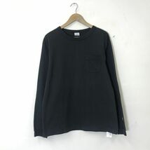 G1267-N◆USA製◆ Champion チャンピオン 長袖Tシャツ 厚手 T1011 トップス ロゴ ◆ sizeM ブラック 黒 コットン_画像2