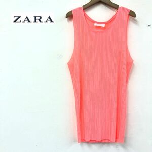 G2108-J-N◆良品 ZARA collection ザラ コレクション プリーツタンクトップ◆ネオンピンク サイズS レディース ノースリーブトップス 春夏