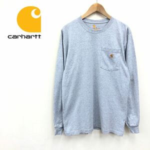 G1909-J◆carhartt カーハート 長袖Tシャツ◆グレー サイズS カットソー カジュアル アウトドア トップス ポケット メンズ ORIGINAL FIT