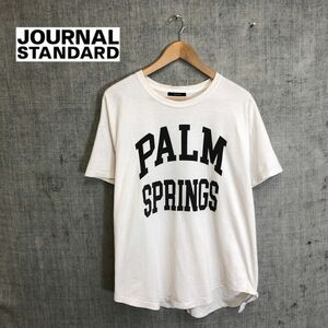 G1900-T-N◆JOURNAL STANDARD ジャーナルスタンダード 半袖Tシャツ プリント クルーネック◆sizeF ホワイト メンズ トップス コットン100