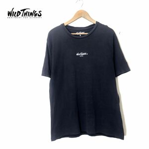 G1881-N* WILD THIGS Wild Things short sleeves T-shirt cut and sewn tops Logo * sizeXL black black cotton 100 outdoor 