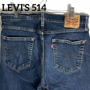 LEVI'S 514 ジーンズデニムパンツ ストレート W34L30 濃紺