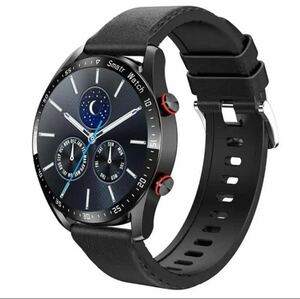 1 jpy ~ free shipping 2024 year of model smart watch high resolution ECG PPG message sport heart . blood pressure music sleeping black leather Android iPhone black 