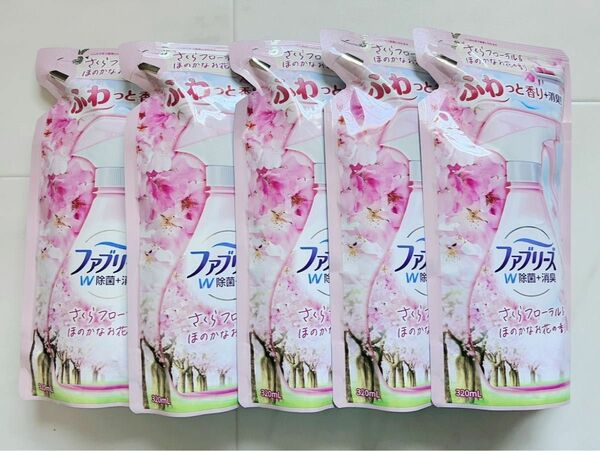 ファブリーズ W除菌＋消臭 さくらフローラル&ほのかなお花の香り 320ml つめかえ 5セット