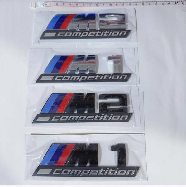 BMW エンブレム Ｍcompetition　　1，2シリーズ 　リアエンブレムトランク 両面テープ付き　立体エンブレム　　BMW M