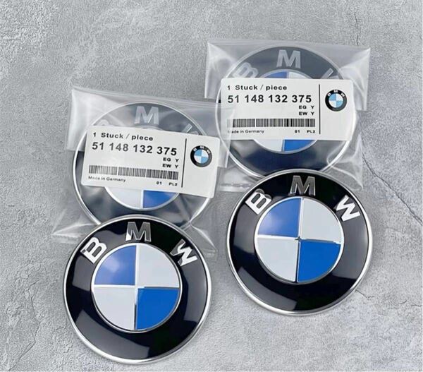 BMWエンブレム BMW カーボン　ボンネットエンブレム82mm 2点セット
