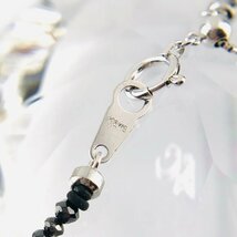 【77】 K18WG ブラックダイヤモンド ネックレス ハート 可愛い D0.22/1.16ct 15.00 全長44㎝ 5.9ｇ （1513）_画像5