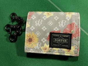 * Porter BEAMS BOY collaboration 3 key ring attaching BOX type coin case flower print beautiful goods!!!*