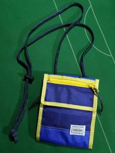 * Porter VITAL neck strap attaching travel Large wallet navy / blue beautiful goods!!!*