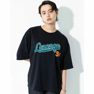 新品★コリスコ半袖 Tシャツ L メンズ CORISCO サガラ刺繍 ベースボール ブラック 黒 ゆるダボ Uネック ロゴ