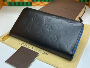 1円◇LOUISVUITTON◇ヴェルニ◇ジッピーウォレット◇ルイヴィトン◇モノグラム◇艶消し◇ブラック×ライトブルー◇ノワゼット◇長財布◇