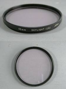 Olympus　(614)　 美品・レンズフィルタ　55㎜　Skylight（レンズ保護兼用、紫外線吸収）　オリンパス