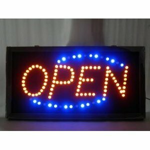 値下げ【LED ネオン 看板 OPEN】営業中/開店/点滅/集客/商売繁盛/発光/回転/ディスプレイ/マーク/吊り下げ