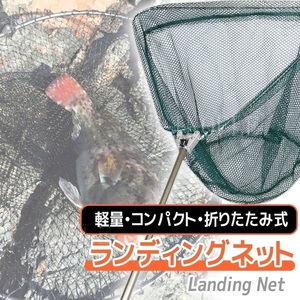  new goods / net fishing gear scoop net fish fishing flexible folding type landing net fishing net pattern sphere net fishing one touch landing net 