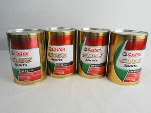 3T240502 保管品 Castrol カストロール エンジンオイル EDGE Sports 5W-50 1L×4缶 4サイクルガソリン・ディーゼルエンジン用 全合成油