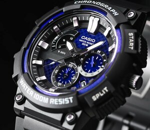  новый товар 1 иен реимпорт Casio самый новый продукт легкий хронограф 100m водонепроницаемый голубой Retrograde очень редкий в Японии не продается не использовался мужские наручные часы редкий иностранная модель 