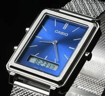 新品1円 逆輸入カシオ 腕時計 CASIO 美しいライトブルーメタリック レトロなデジアナ仕様 アラーム クロノグラフ メンズ ボーイズ 30m防水_画像1