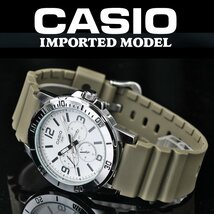 新品1円 逆輸入カシオ 最新作カーキ＆ホワイト 30m防水 マルチファンクション 腕時計 新品 CASIO メンズ 日本未発売_画像8