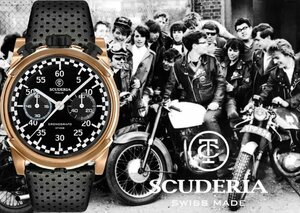 【定価21万→1円】CTスクーデリア SCUDELIA ツノ型クロノグラフ CAFE RACER 高級イタリアブランド 日本未発売 新品メンズ 腕時計 スイス製