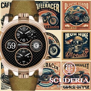 [ regular price 21 ten thousand -1 jpy ]CTs Koo te rear SCUDELIA CAFE RACER high class Italy brand dual time ultra rare not yet sale in Japan new goods men's wristwatch Switzerland made 